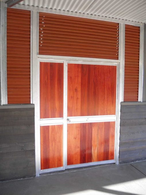 Wood Feed Room Doors with Louver vents
