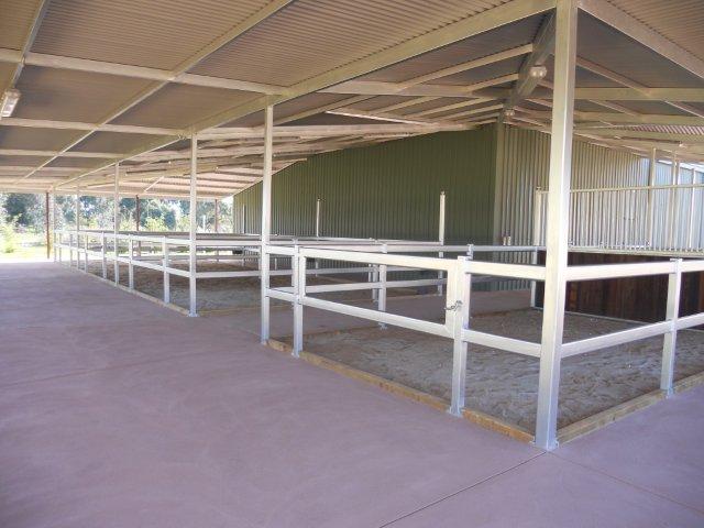 Under cover stables open yards