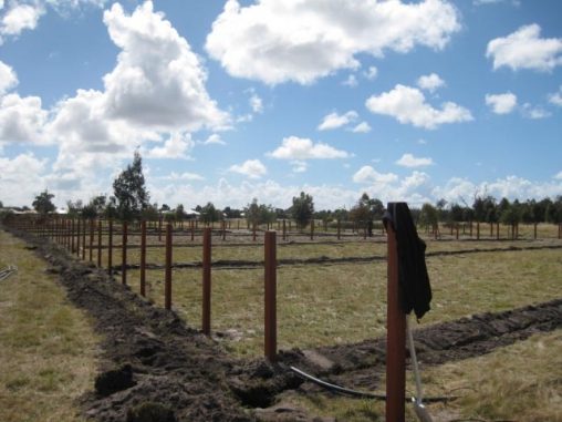 1G-Property Fencing post only not painted and Reticulation trenches