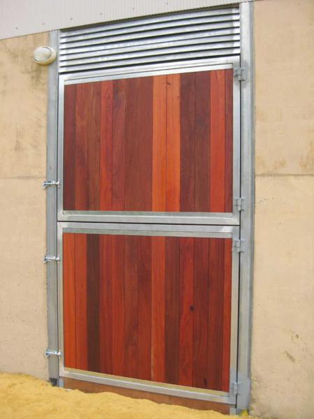 Wood back stable door with steel vents