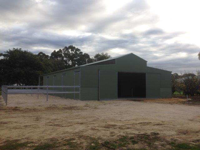 Barn Stables double sliding doors steel yards to side of building